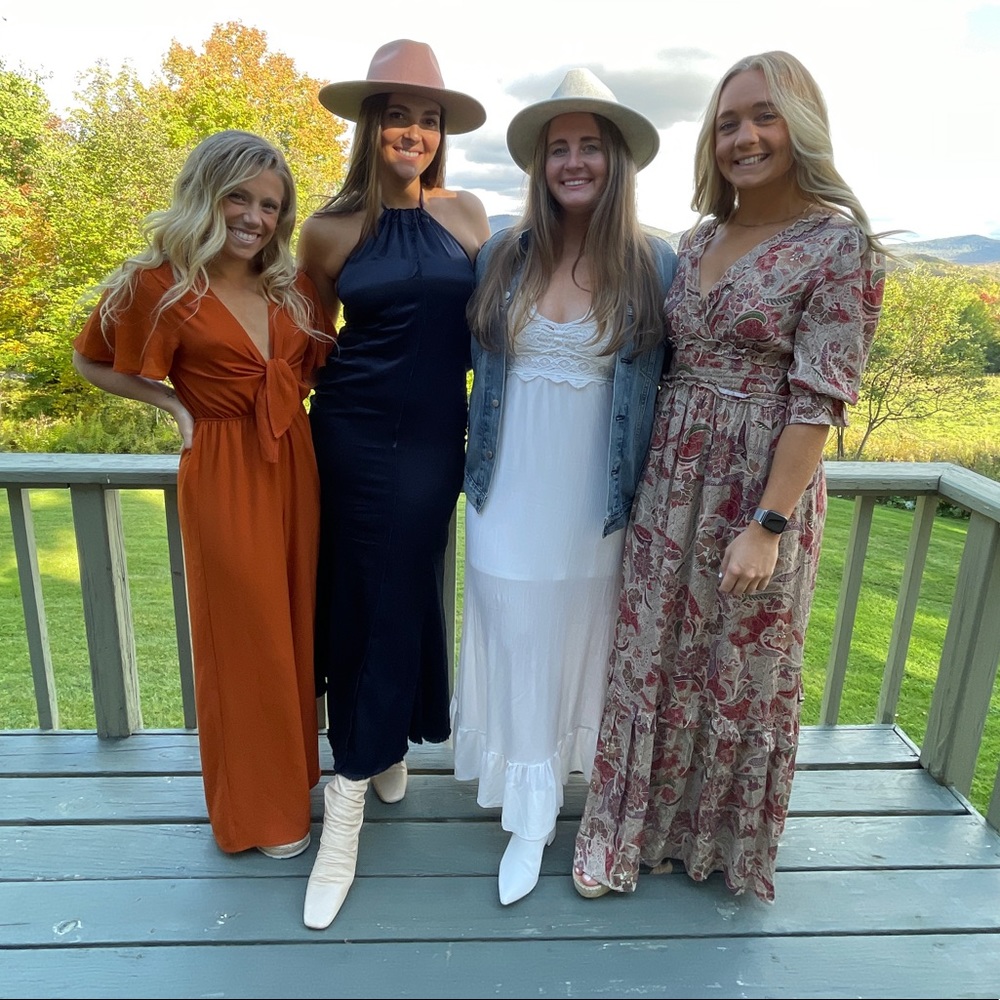 Brenda Knight+Free People Halter Dress L BLUE